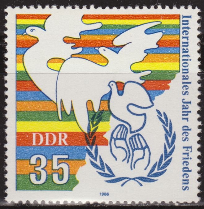Alemania DDR 1986 Scott 2559 Sello ** Año Internacional de la Paz 35pf Timbre Allemagne Germania Germany Alemagne Deutschland